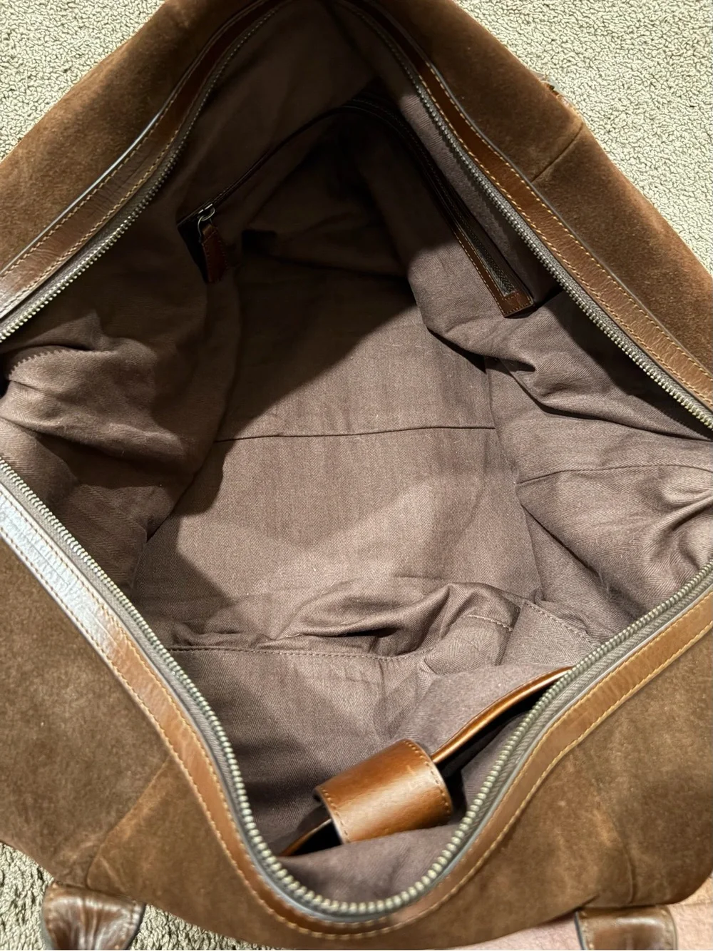 Loake Dark Brown Suede & Leather Travel Duffel